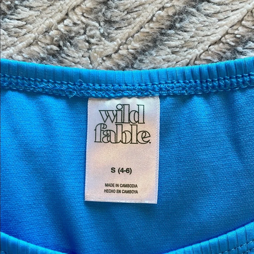 Wild Fable Womens Light Blue Ribbed Bralette‎ Bikini Set Size Small S 4-6