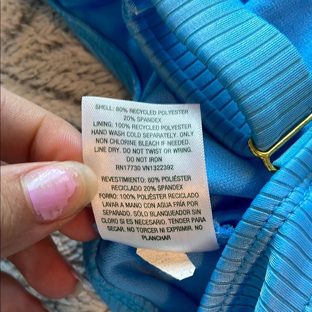 Wild Fable Womens Light Blue Ribbed Bralette‎ Bikini Set Size Small S 4-6
