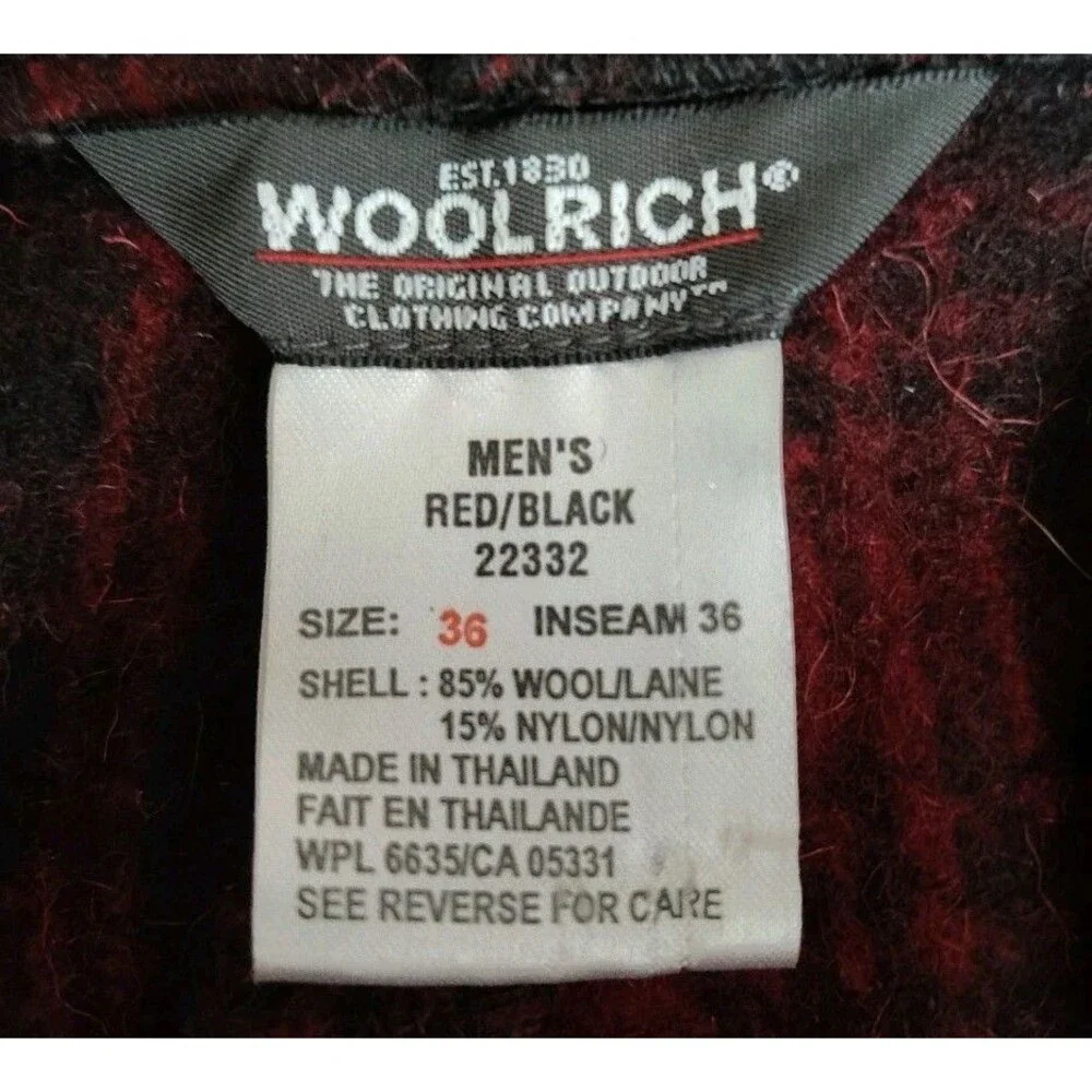 Woolrich actual measurements