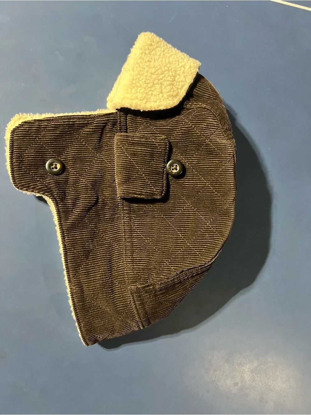 Janie and Jack Baby Brown Corduroy Aviator Trapper Hat with Sherpa Lining 6-8 mo