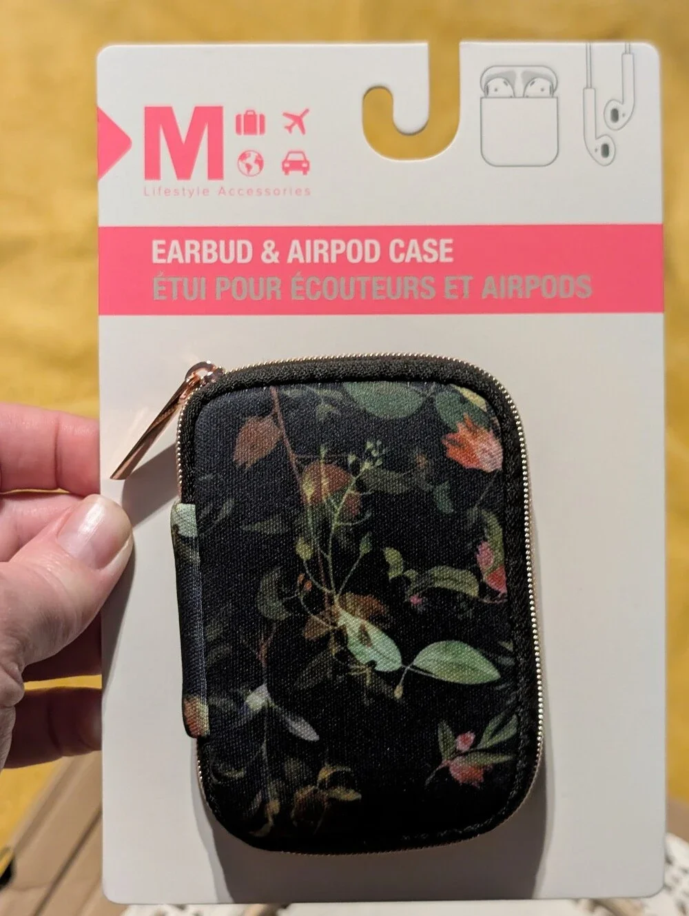 Black Floral Earbud & AirPod Case