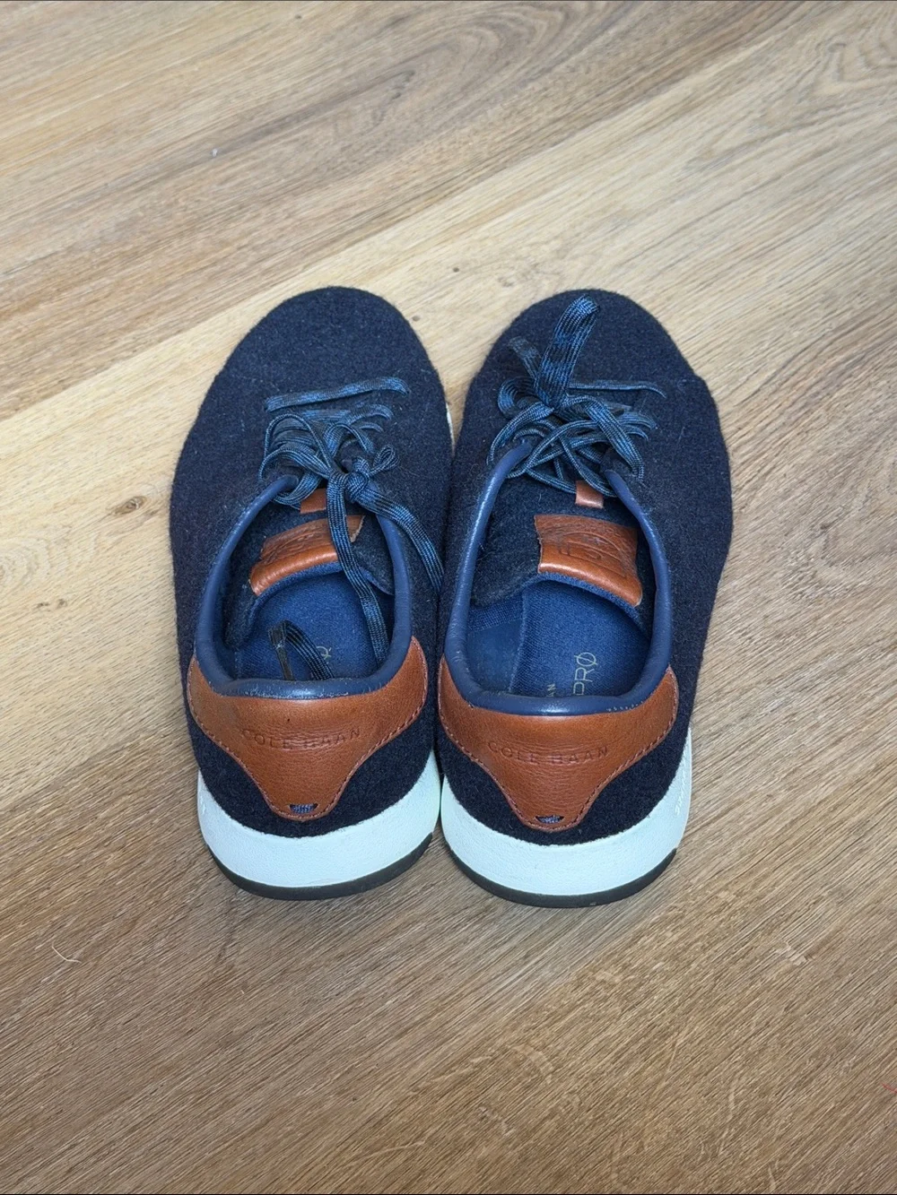 Cole Haan Navy and Brown Low-Top Lace-Up Sneakers