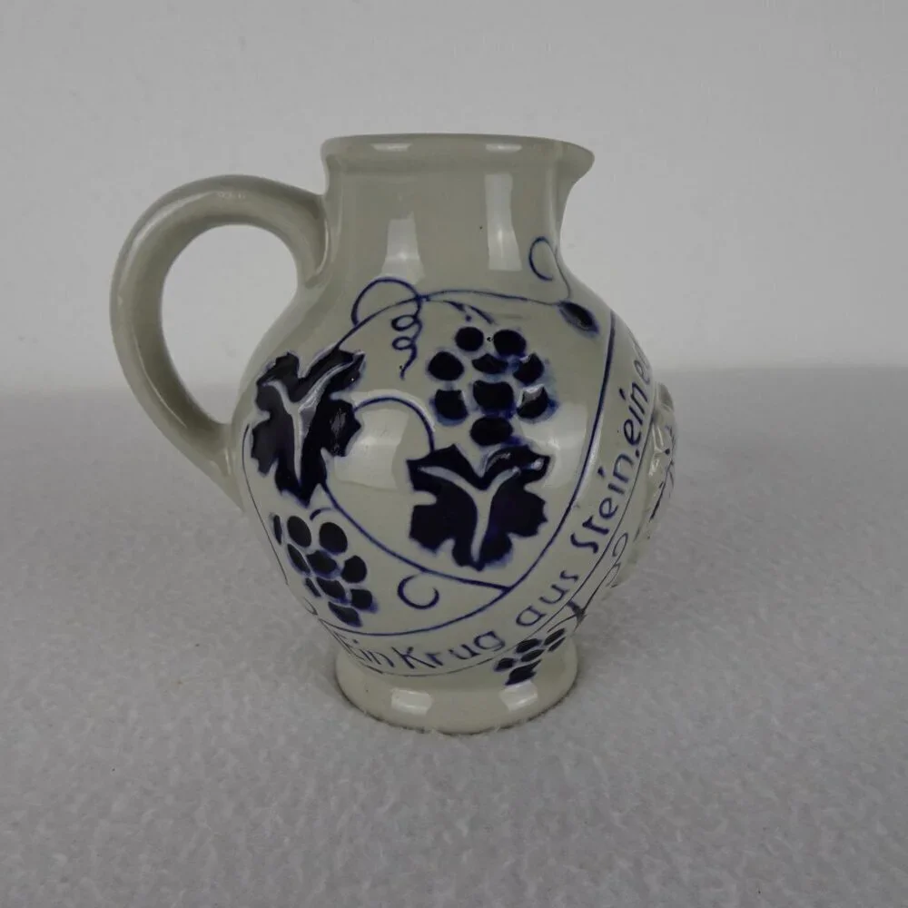 German Salt Glaze Wine Jug Pitcher 4.5