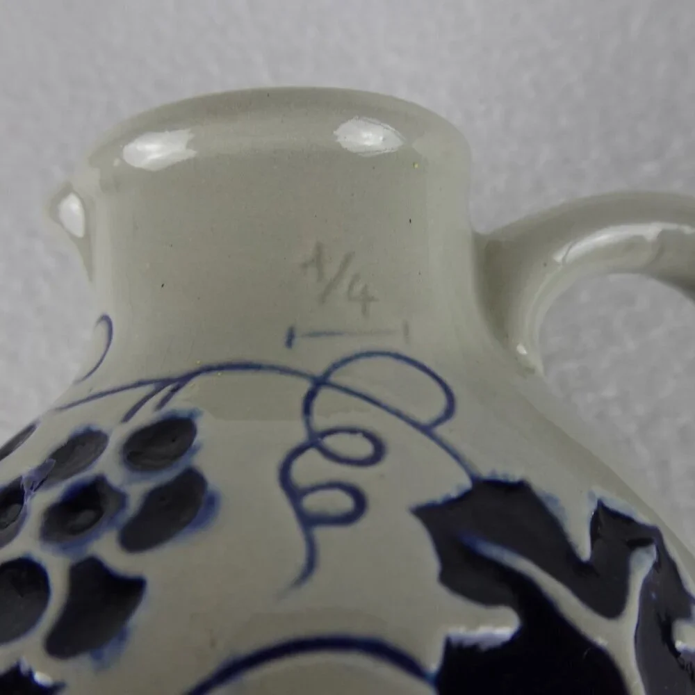 German Salt Glaze Wine Jug Pitcher 4.5