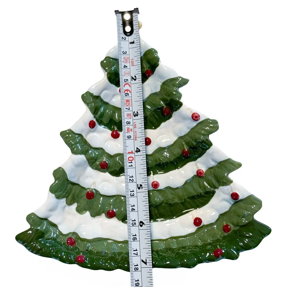 Park Designs Teresa Kogut Christmas Joys Ceramic Tree Trivet Spoon Rest Folk Art
