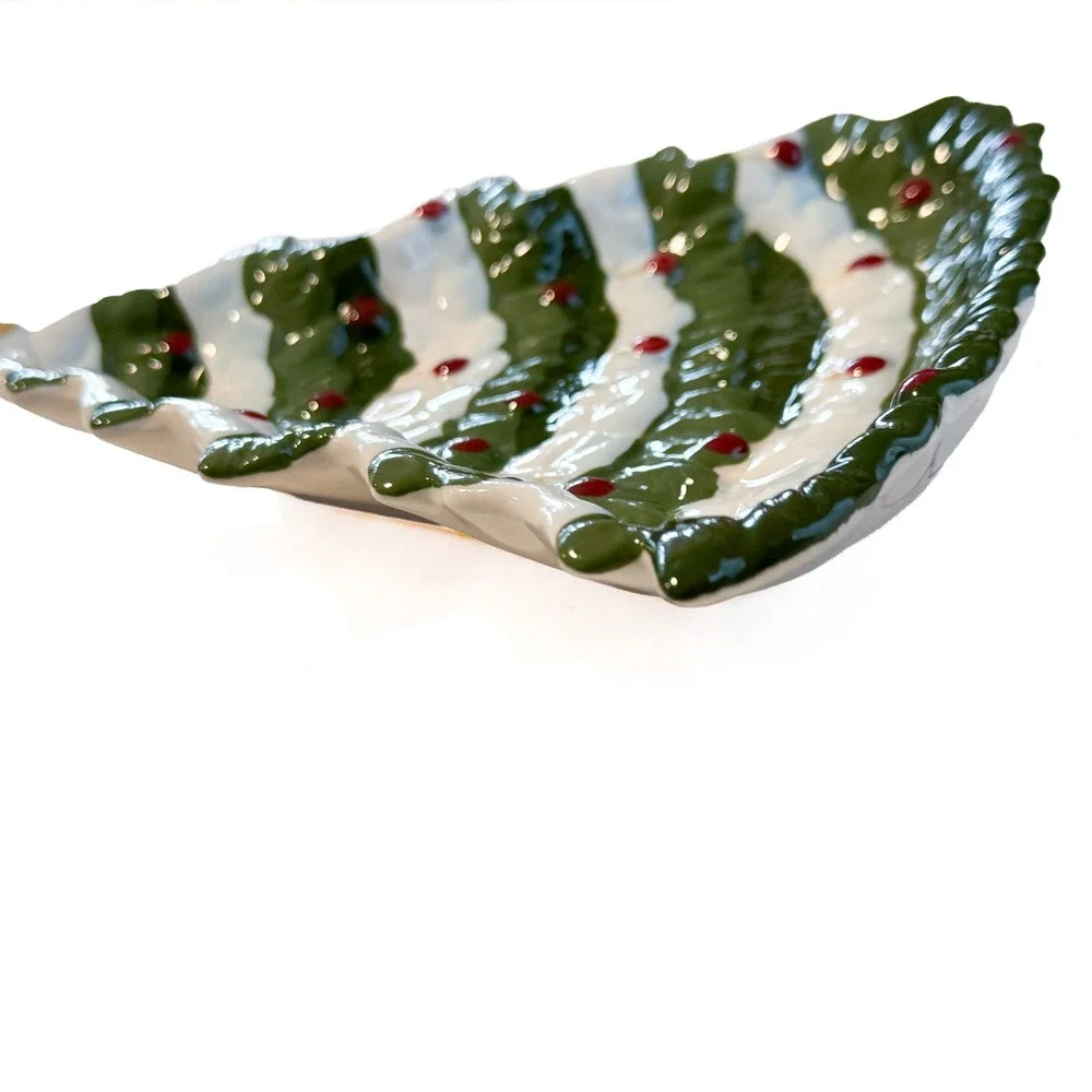 Park Designs Teresa Kogut Christmas Joys Ceramic Tree Trivet Spoon Rest Folk Art
