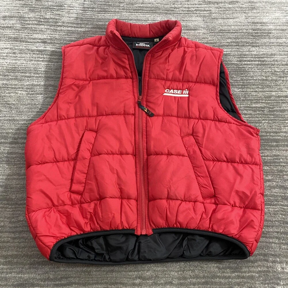 Case IH Puffer Vest Mens 1X Red Swingster Arctic Quilt Zip Front Embroidered