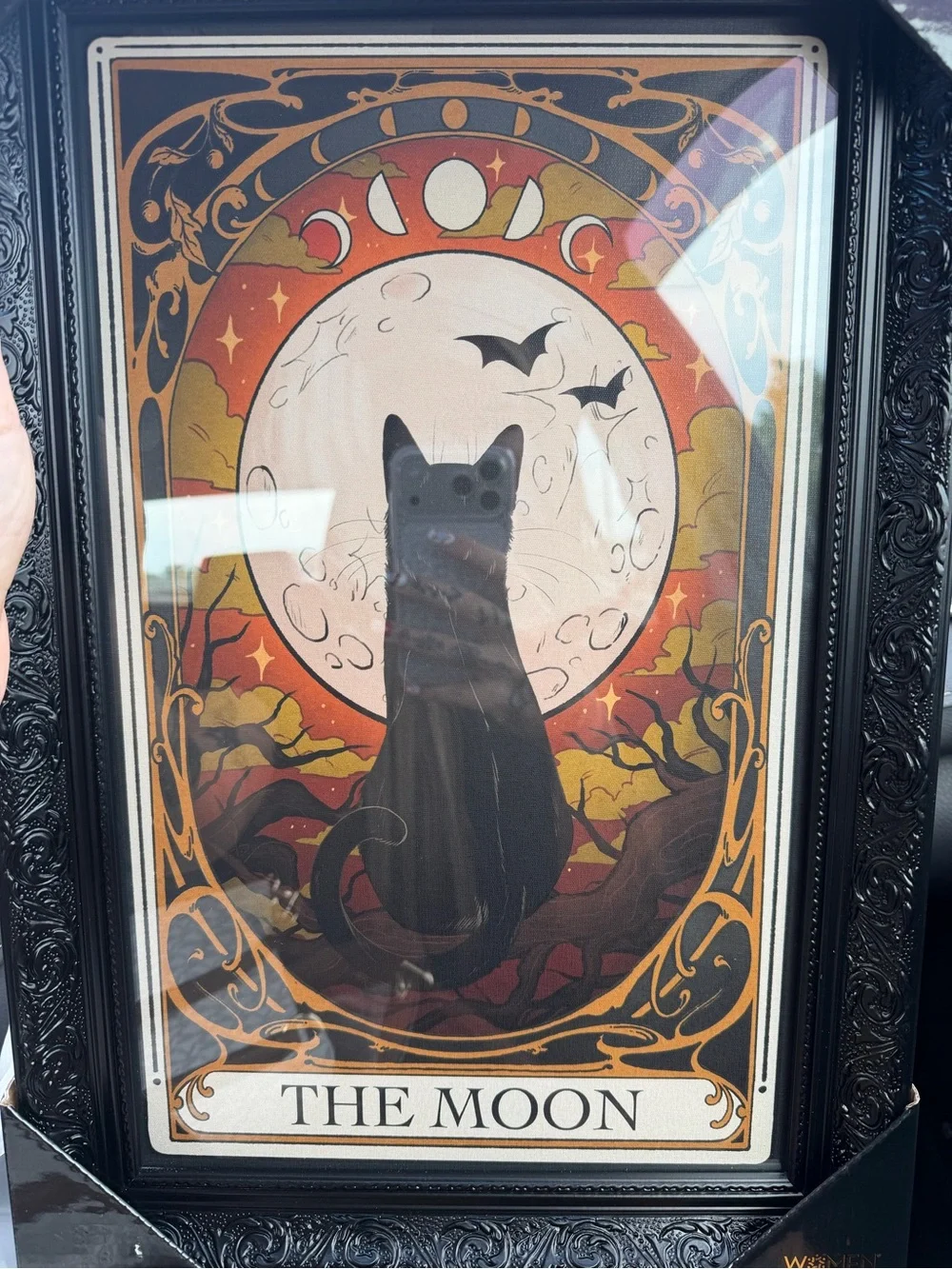 The Moon Black Cat Wall Art Print - Home Wall Decor
