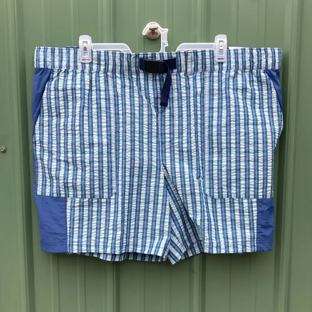 Men’s Blocked Seersucker Lightweight Comfy Shorts Size XXXL (48-50)