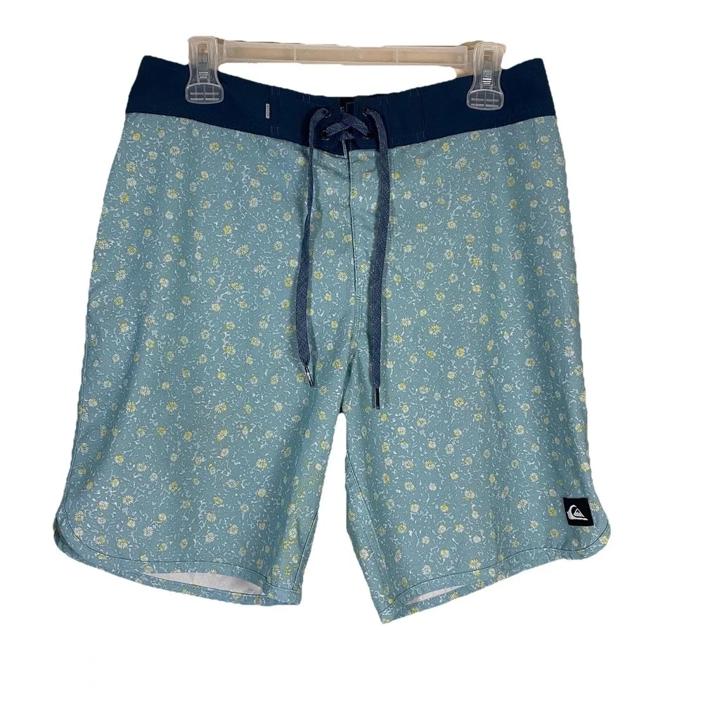 Quicksilver Highline Board Shorts Mens Sz 30 Surfsilk  Blue‎  4 Way Stretch Swim