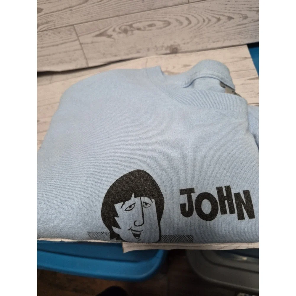 THE BEATLES T SHIRT size 2 Xl Light Blue FAB 4 John,Paul,Ringo And George