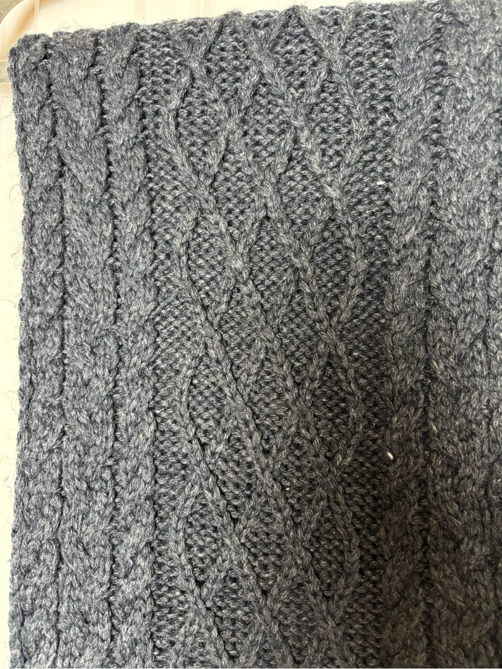 H&M Men’s Navy Cable Knit Scarf Long Chunky Winter 76” x 10”