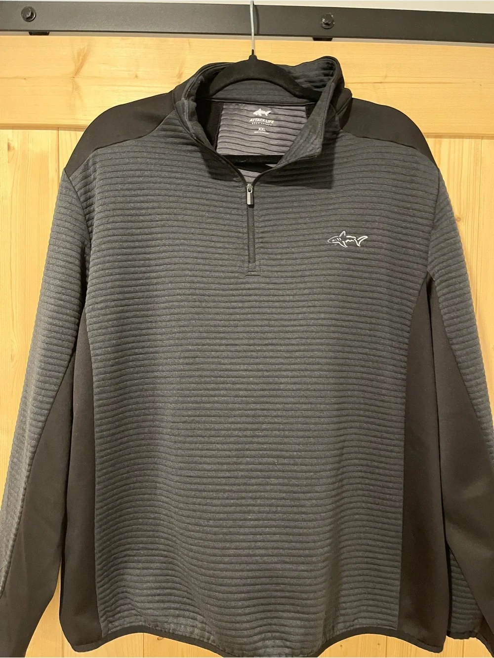 Attack Life by Greg Norman Men's Charcoal & Black Quarter-Zip Pullover