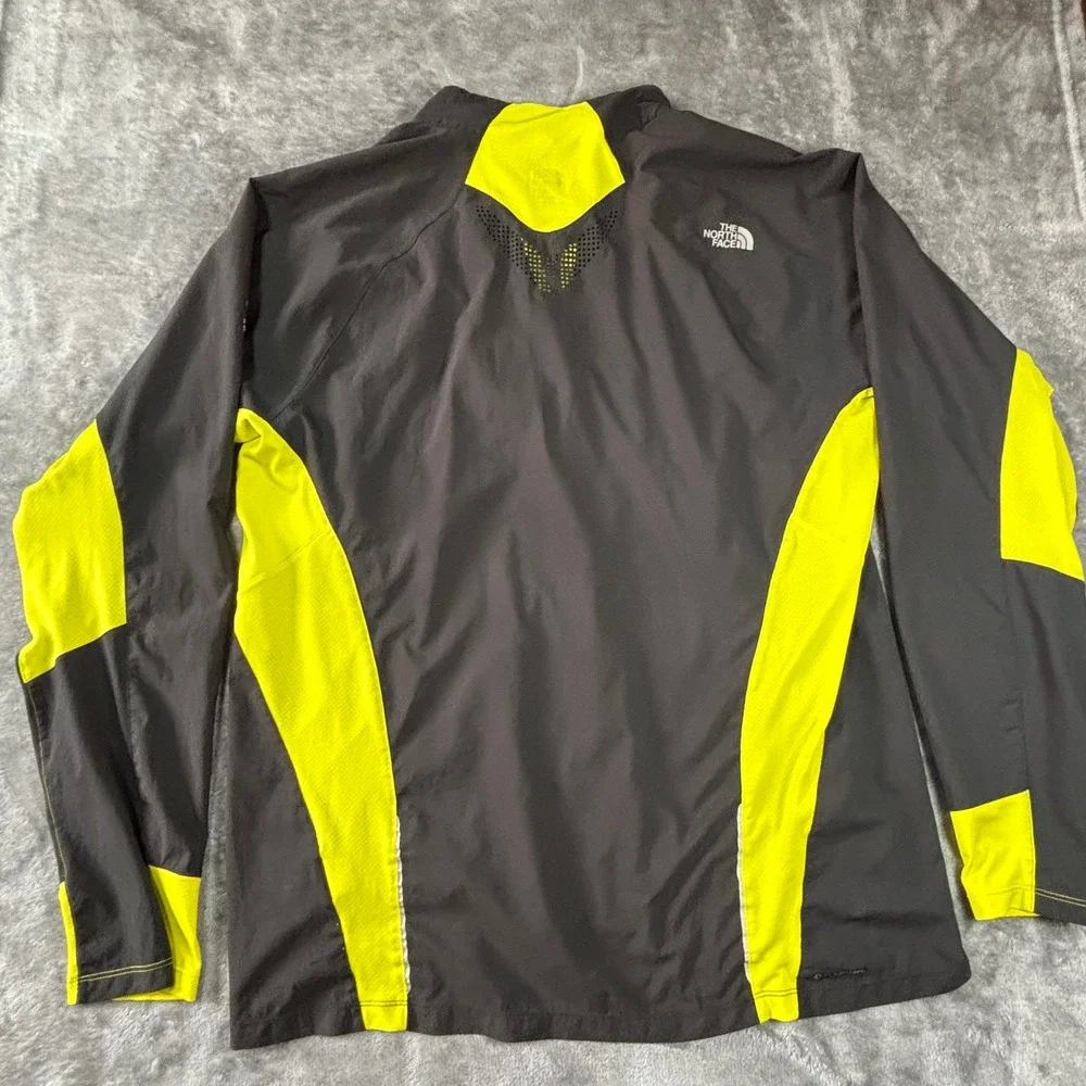 The North Face Flight Series Mens XL Running Jacket Grey Neon Yellow Full Zip
