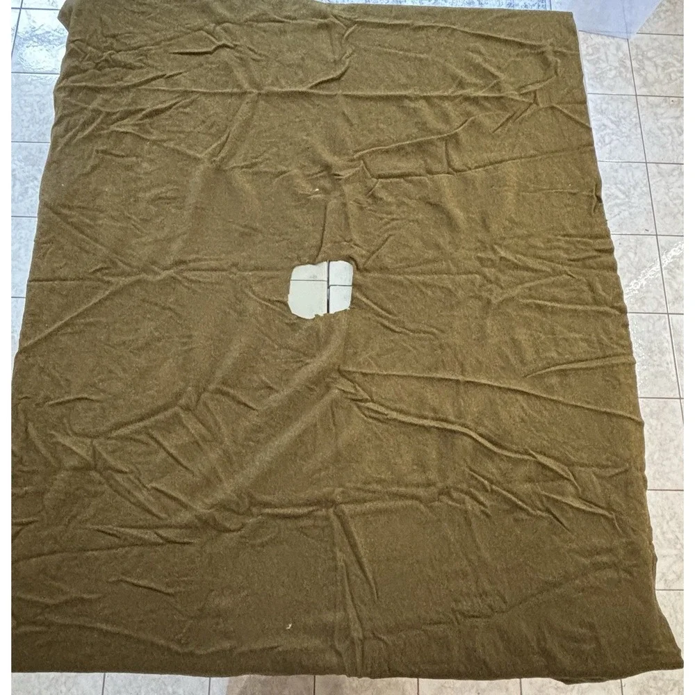 US Army Wool Blanket Military Vintage 1953 Olive Drab 60x72 Chatham Mfg Co