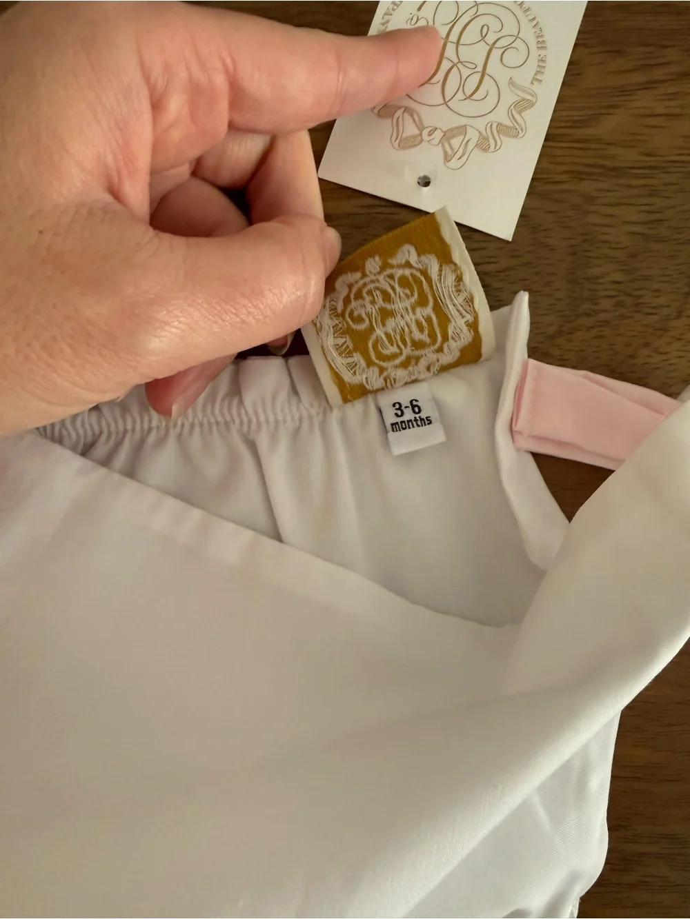 NWT The Beaufort Bonnet Company White Diaper Cover with Pink Ties