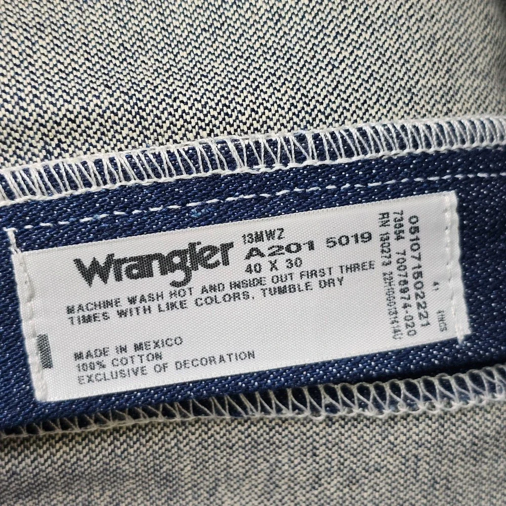 Wrangler Cowboy Cut Jeans Mens 40x30 Blue Bootcut Denim Dark Wash 13MWZ