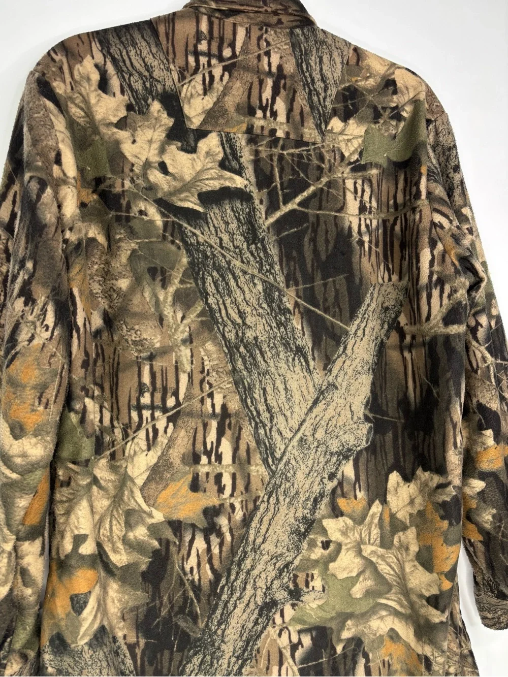 Vintage Oak Tree Leaves Print Camouflage Wind Stopper Field Hunting Shirt Jacket