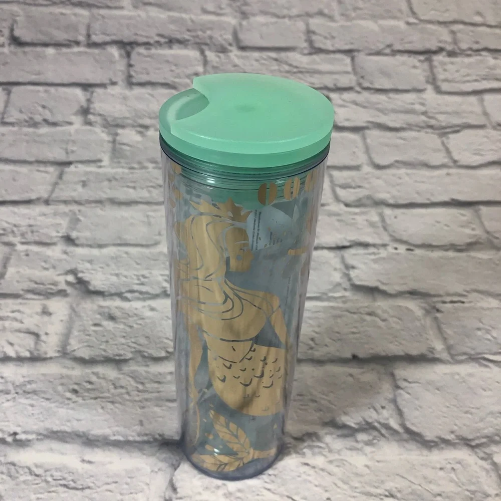 Starbucks Siren Mermaid Tumbler cup 2020 NWT Mint green Gold