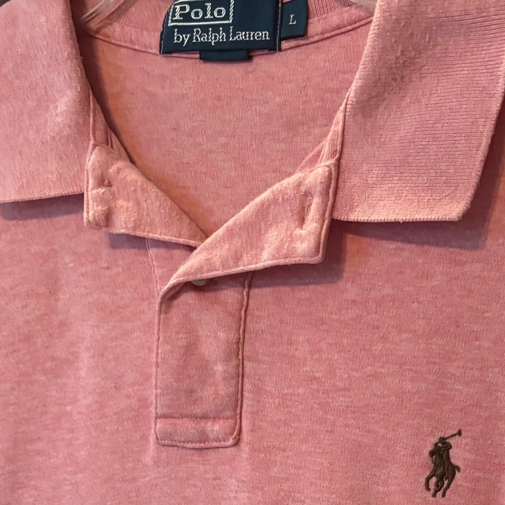 Vintage Polo Shirt Polo Ralph Lauren Short Sleeve Pony Shirt Coral Size Large