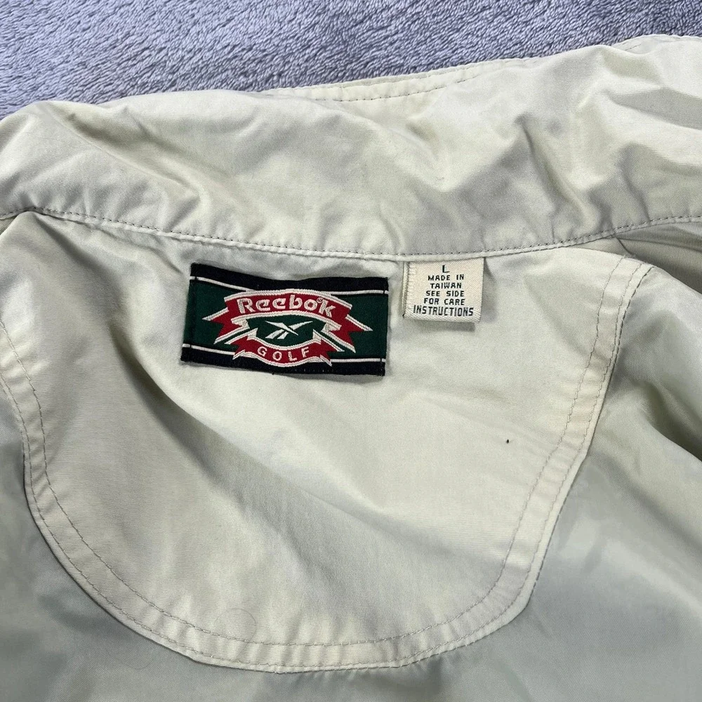 Vintage 90s Reebok Golf Jacket L Green Harrington Bomber Gorpcore Harrington