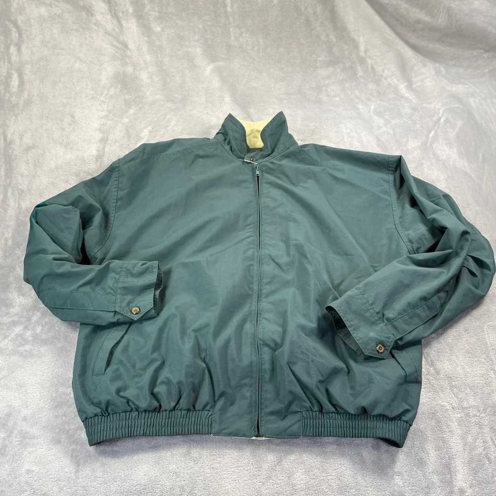 Vintage 90s Reebok Golf Jacket L Green Harrington Bomber Gorpcore Harrington