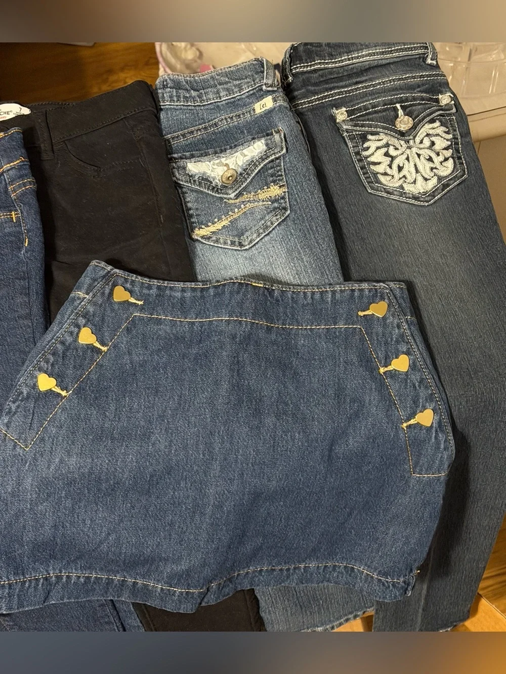 Girls M 7/8 Bundle Lot 7pc NWT Jacket Skirt Red Vest Gymboree Jeans Old Navy Lei