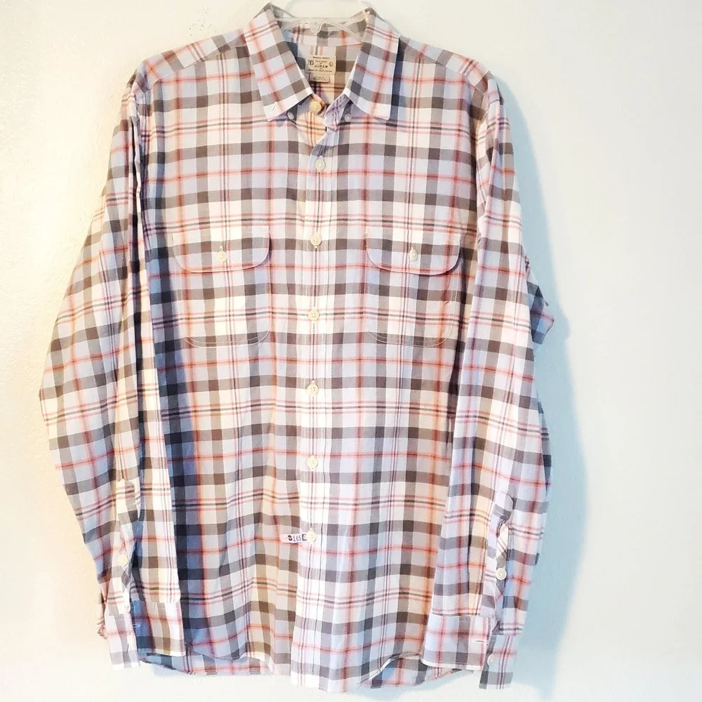 J.Crew Madras Shirts Tailored Fit Plaid Button Down Long Sleeve‎ Men's Large