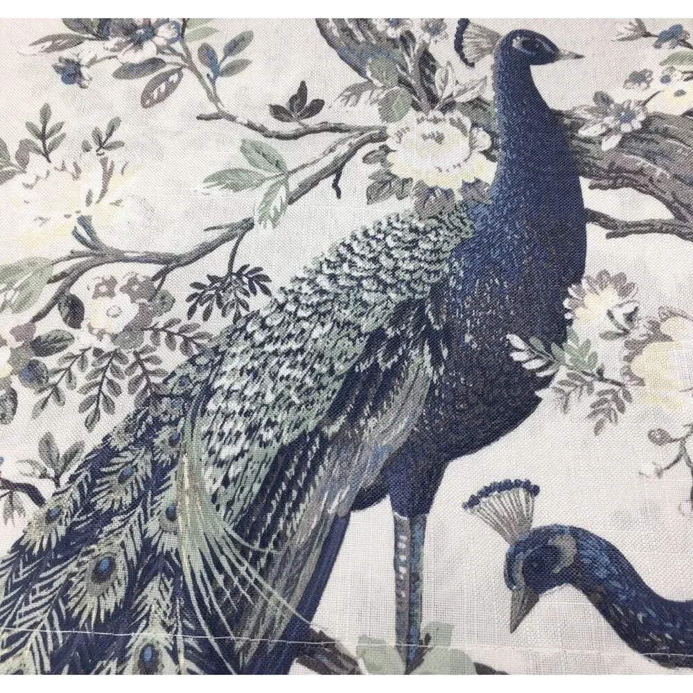2 Sets Laura Ashley Peacock Curtain Panels 38x108 Belvedere Floral Blue Green