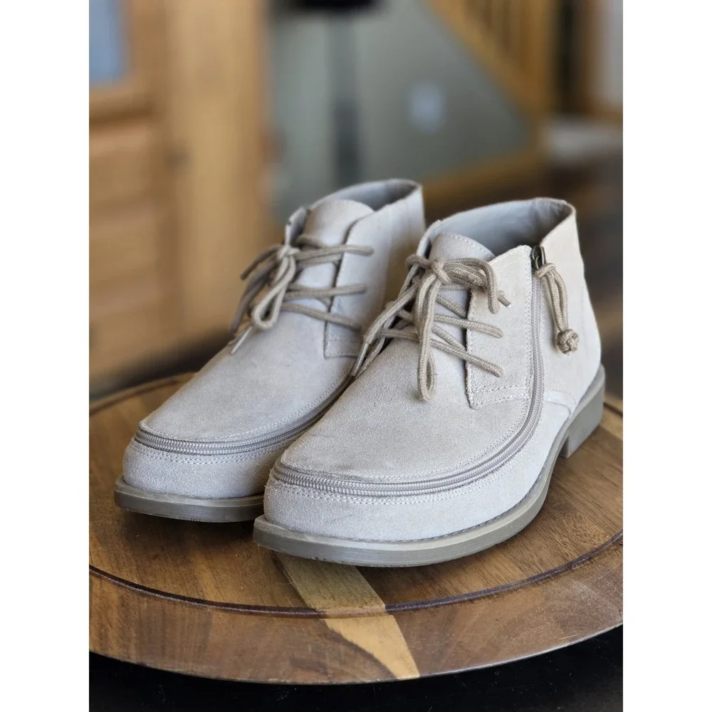 Billy Chukka‎ Men's Leather Boot Size 13 Beige  Tan Suede Zipper