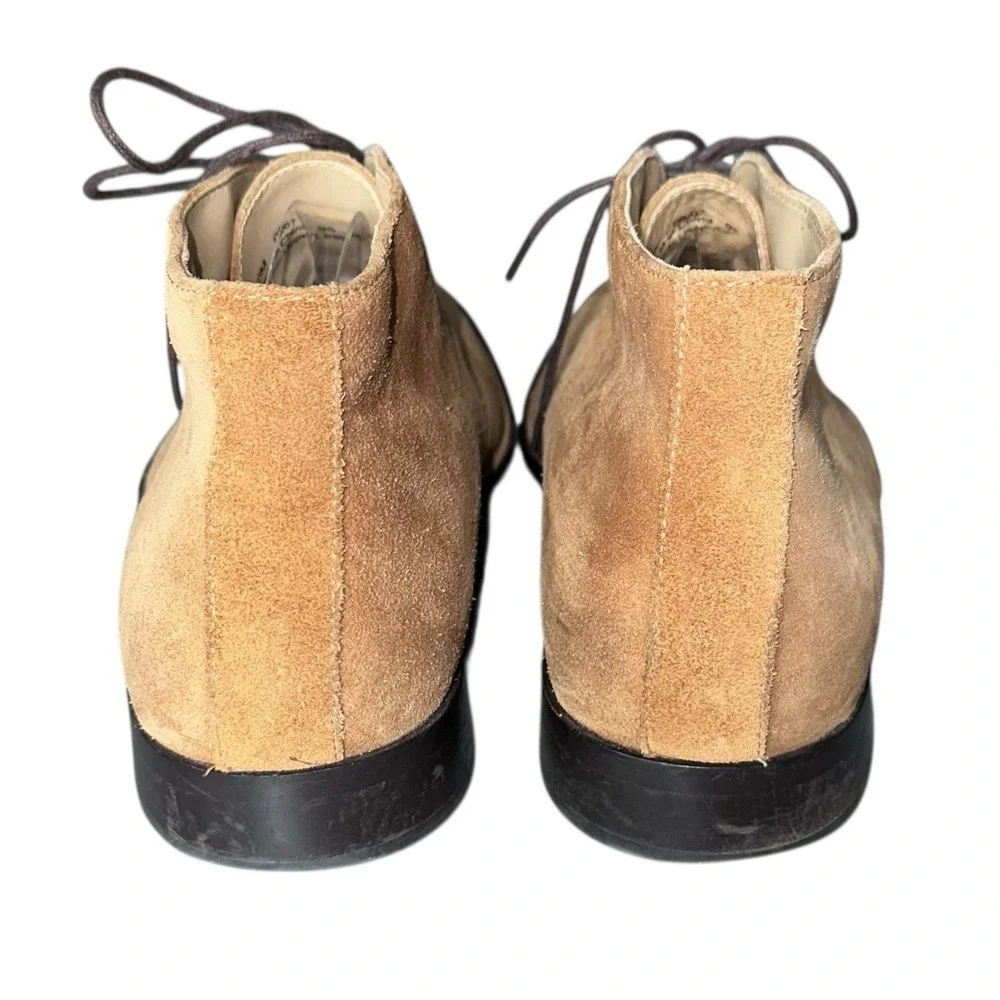 Banana‎ Republic Mens 10 Boots Tan Suede Ankle Lace Up Business Preppy Boho