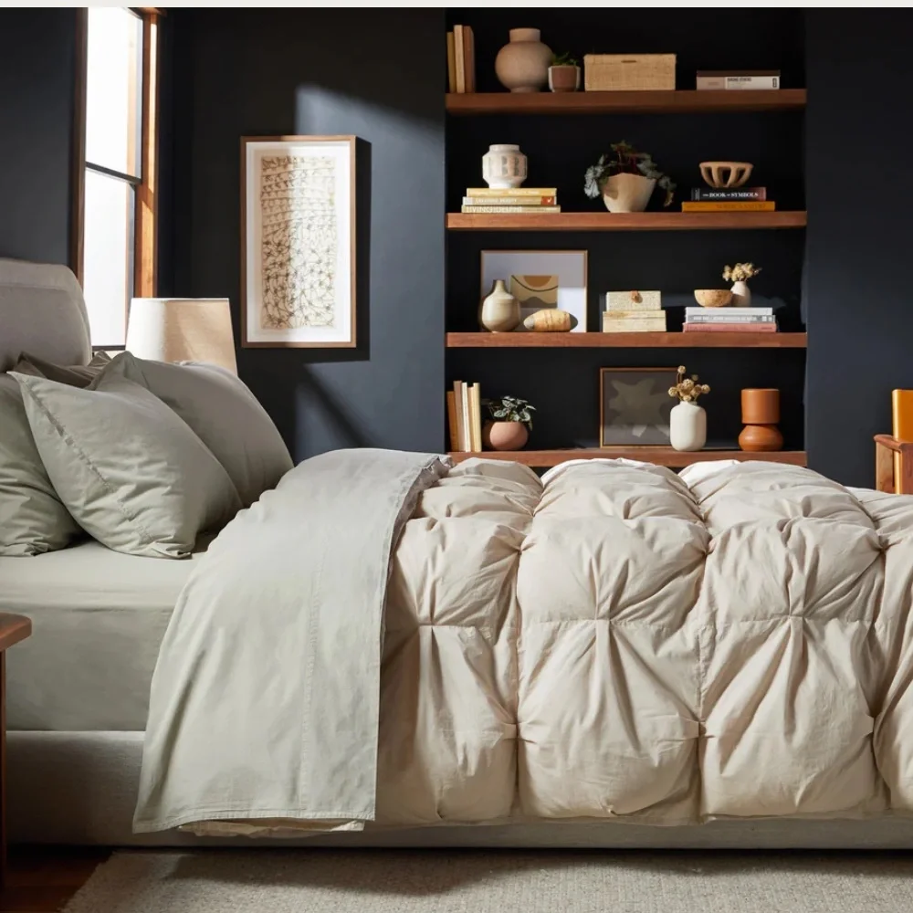PARACHUTE Organic Cotton Puff Comforter $339 LIKE NEW BONE Full / Queen