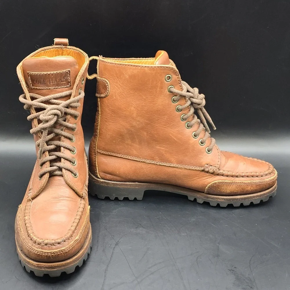Vtg COLE HAAN Country Brown Leather  Boots F8861‎ / Women's Size 5.5M