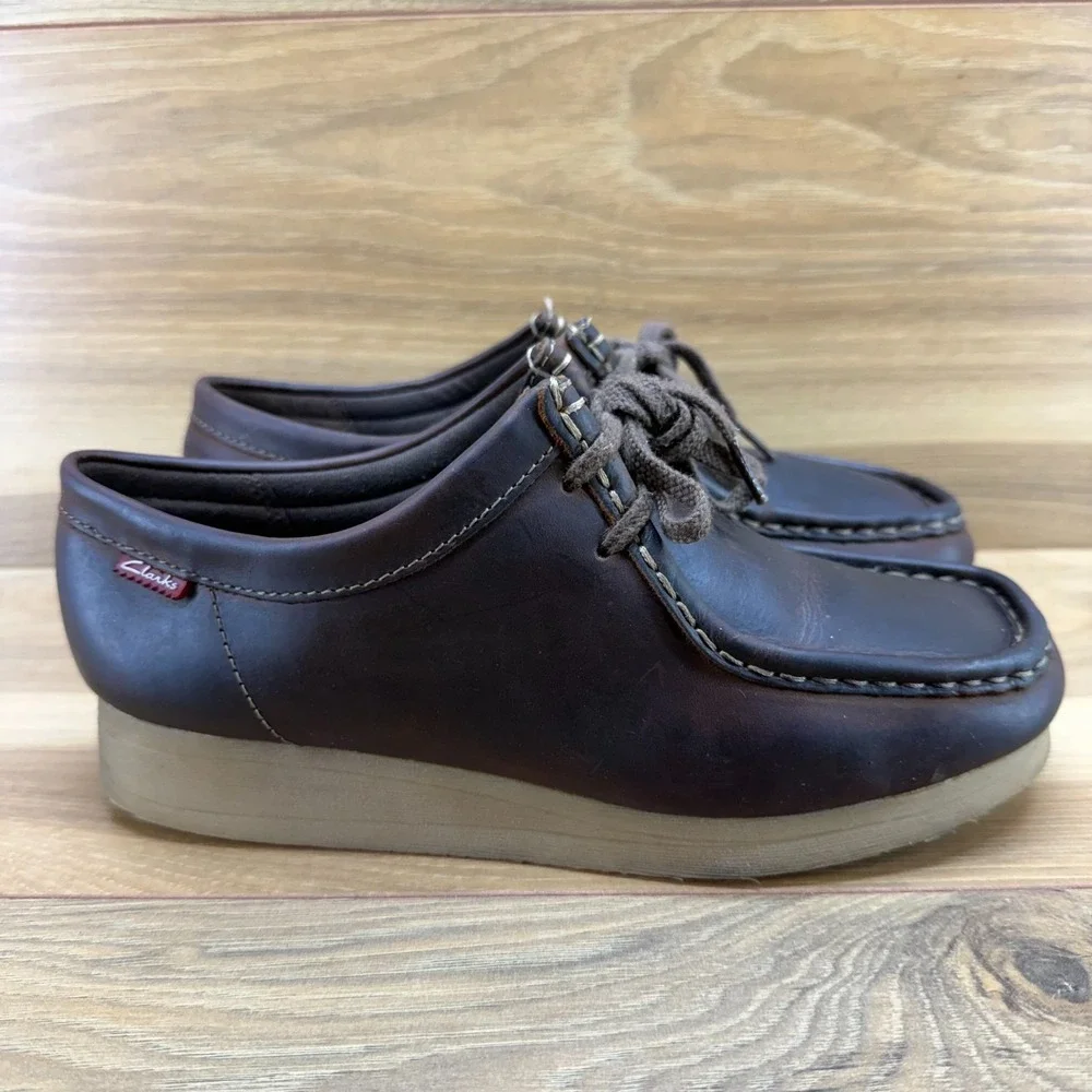Clarks Collection Wallabees‎ Chukka Boots Womens 7.5 M Brown Leather Square Toe