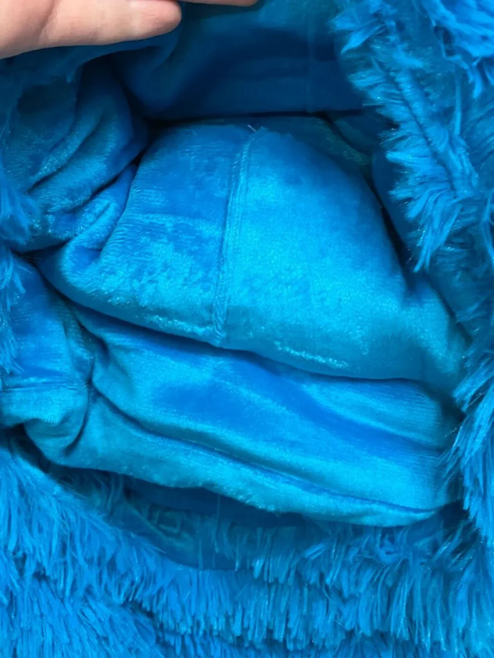 Sesame Street  Faux Fur Hooded Throw Blanket Kids 36x56 Blue Cookie Monster