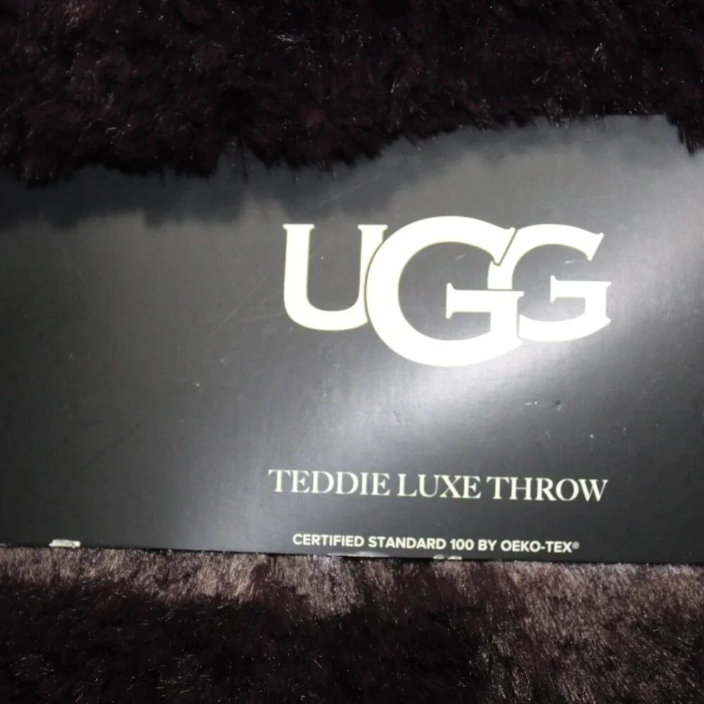 UGG Teddie Luxe Eggplant Purple Throw Blanket - 50x70 Inches, New IOP