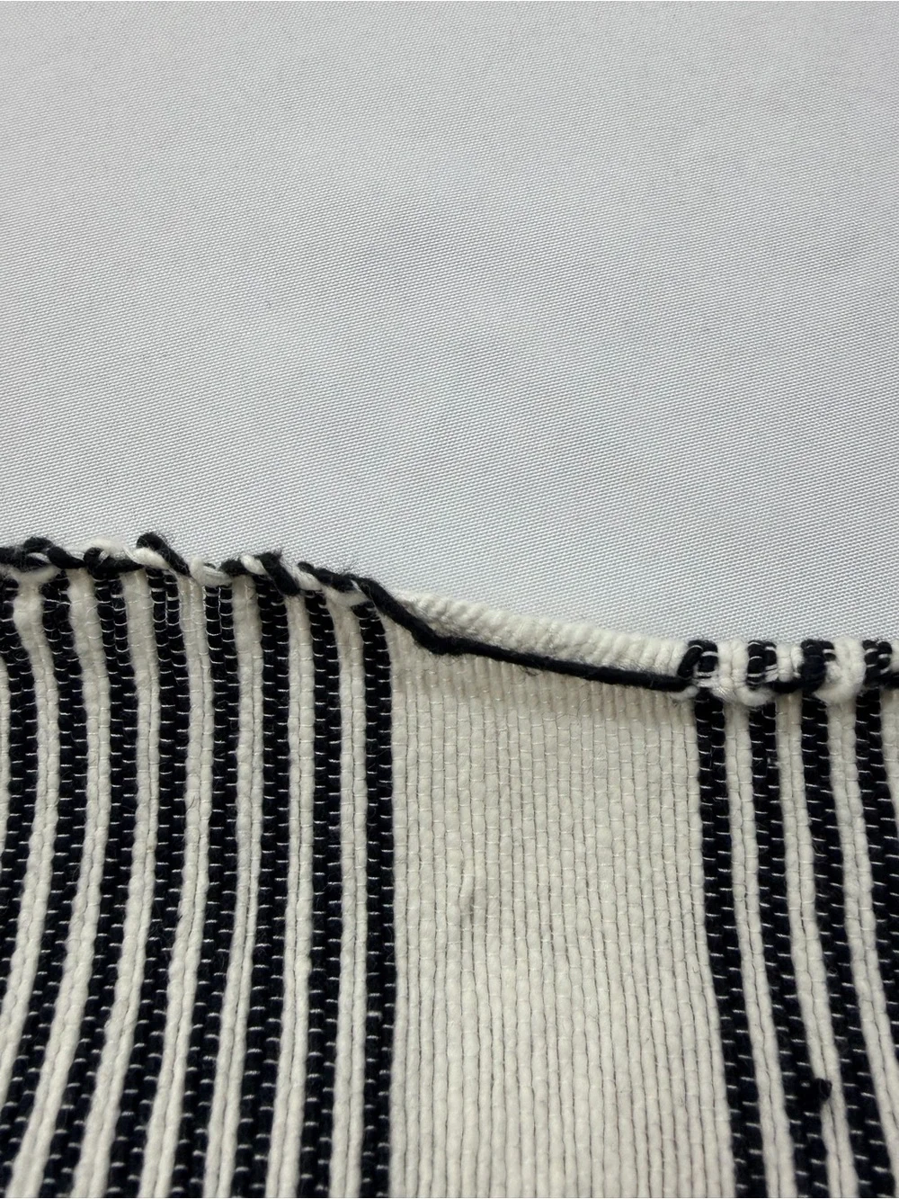 Woven Nook Off White & Black Pom Rugged Throw 47 x 60”