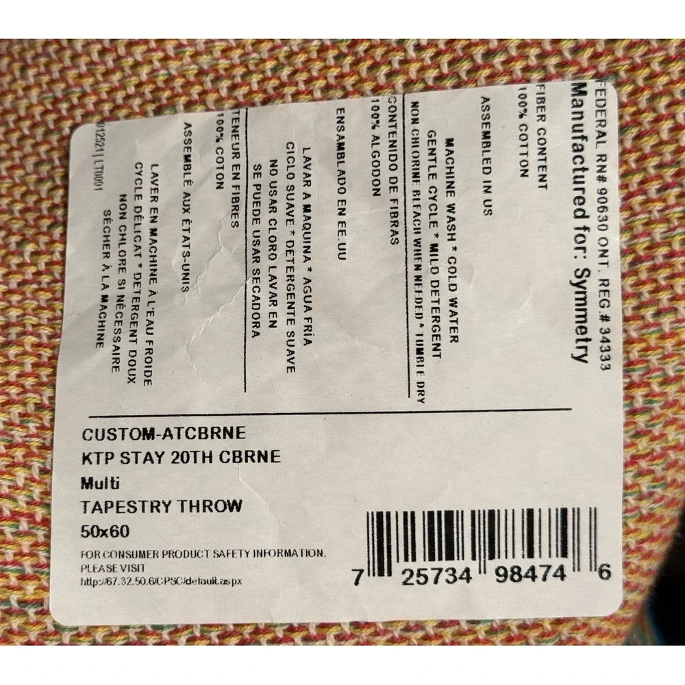 Vintage Military‎ 20th CNRNE CMD Units Woven Tapestry Blanket 50x60 Inches