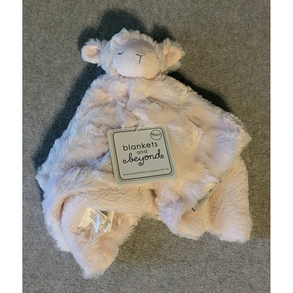 NWT Blankets & Beyond Pink Sleeping Bunny Rabbit Lovey Security Blanket