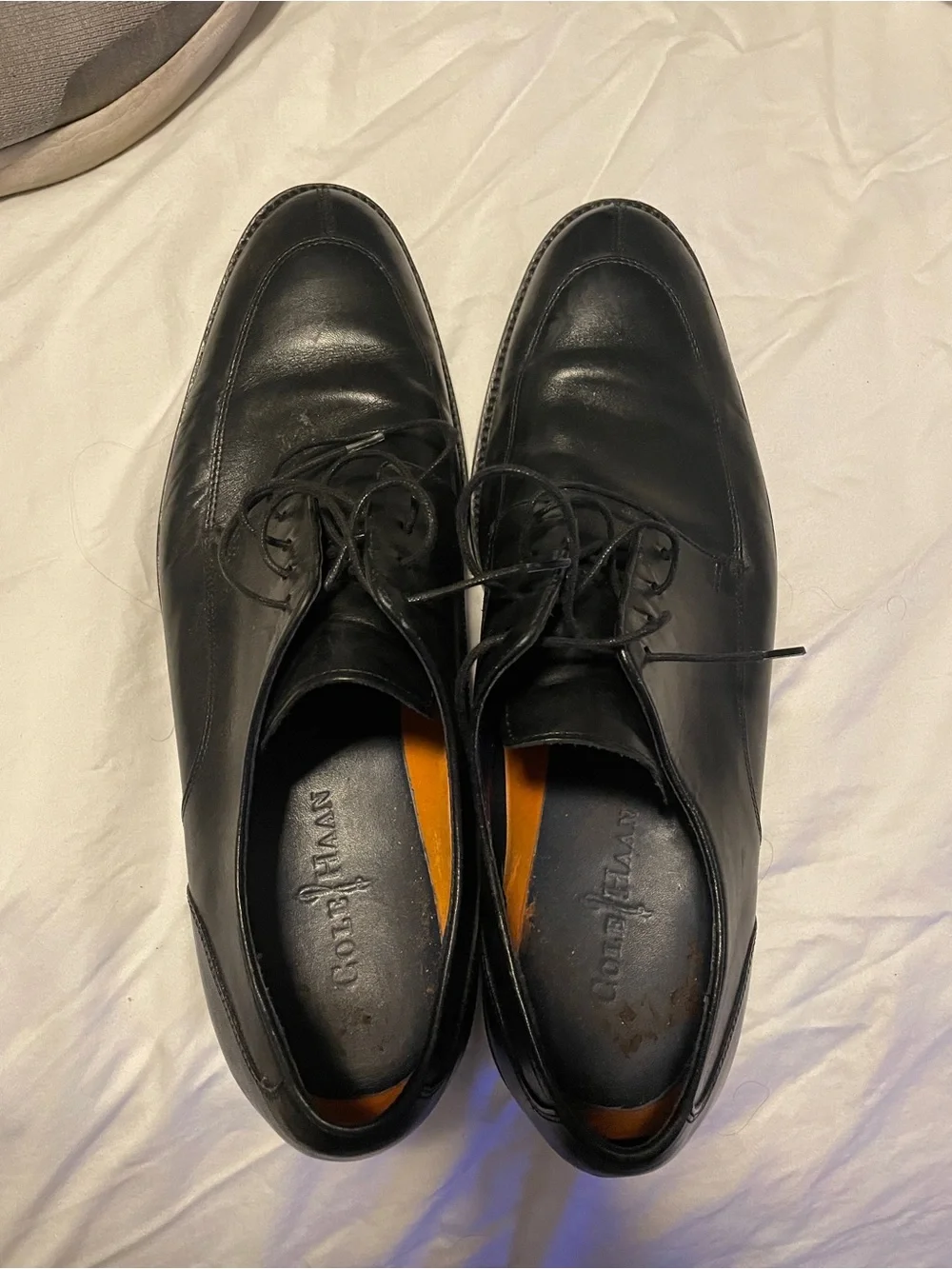 Cole Haan Black Leather Lace-Up Oxfords