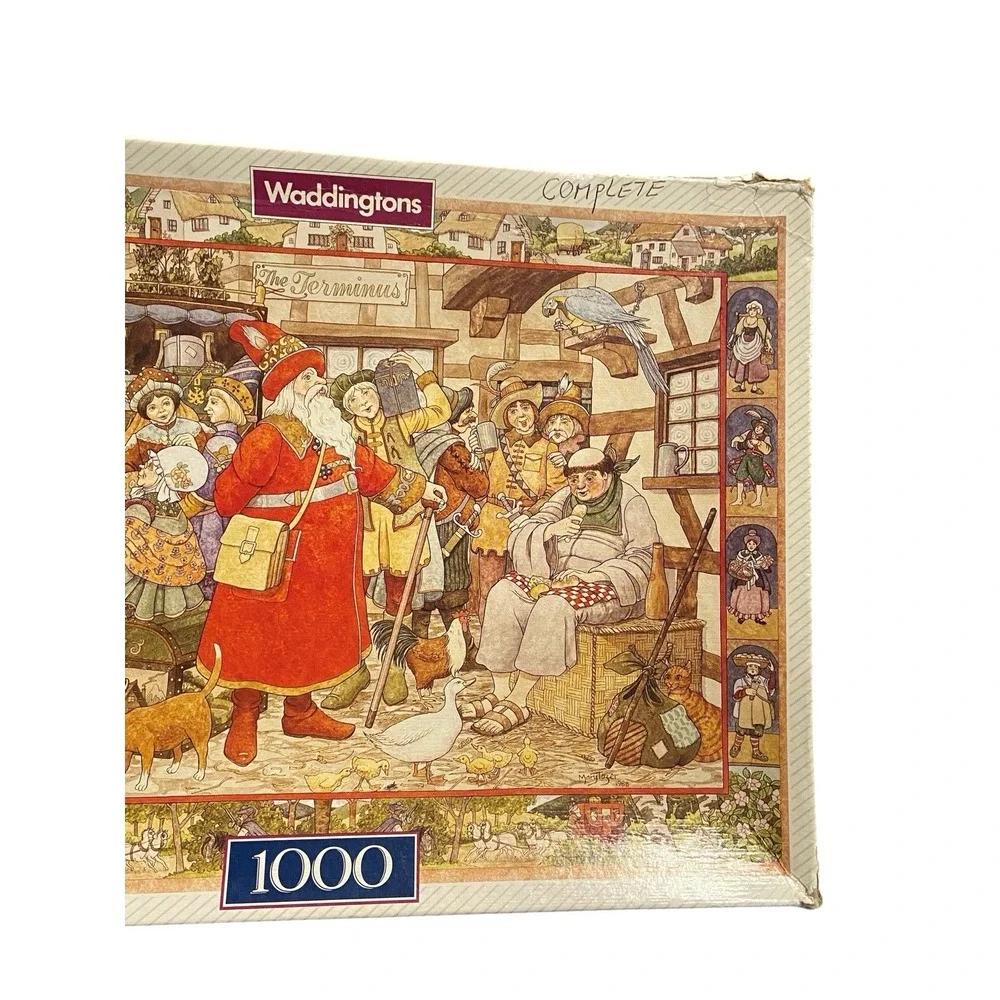 Waddingtons De Luxe Santa Christmas 1000 Piece Jigsaw Puzzle 1990 Vintage