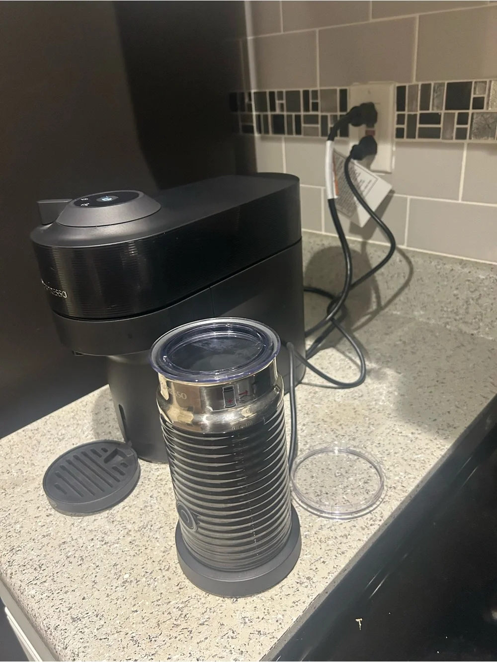 Nespresso Black Milk Frother and Coffee Machine Accessory