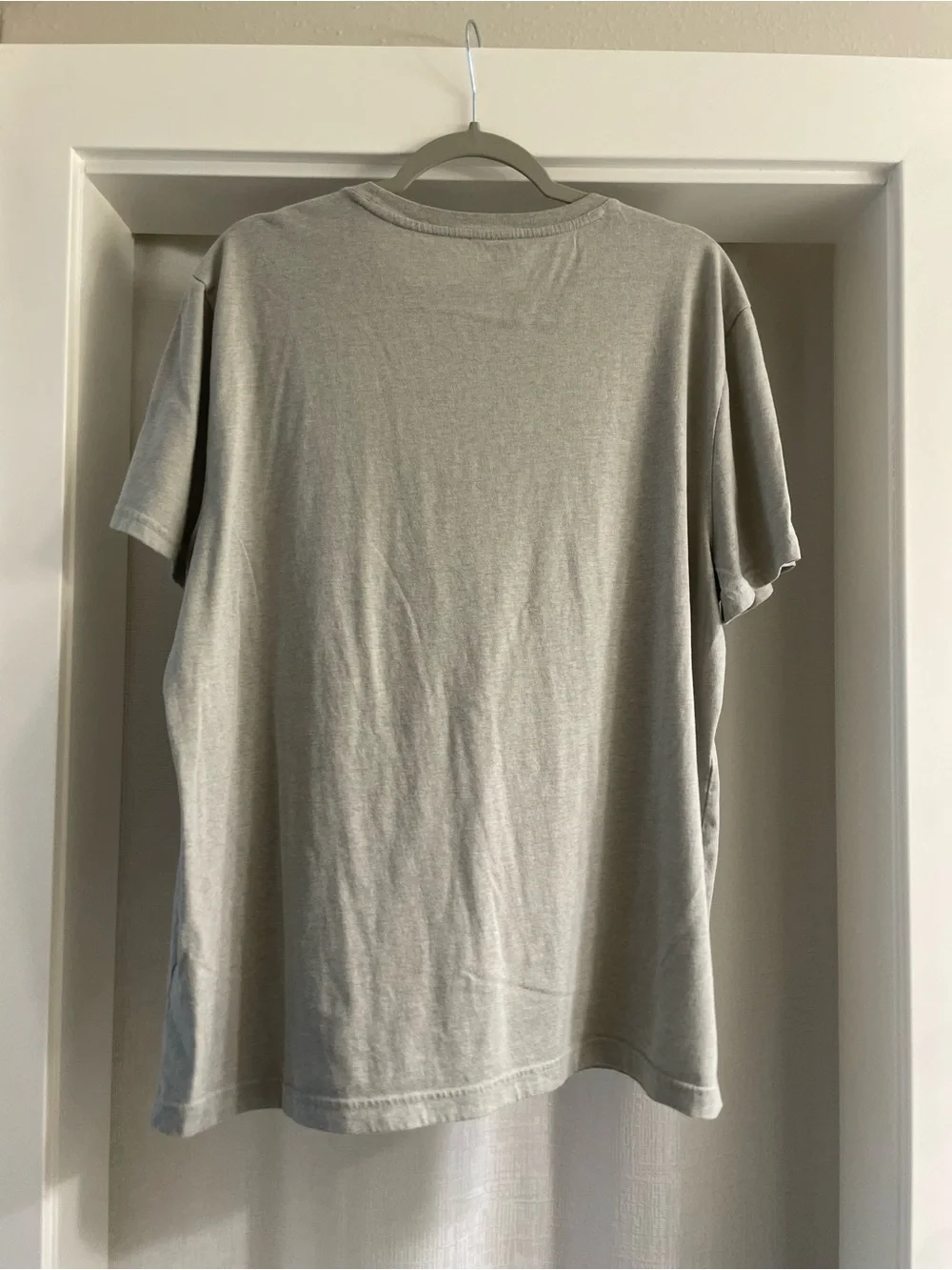 Banana Republic Gray Short-Sleeve Tee with Black Record Grid