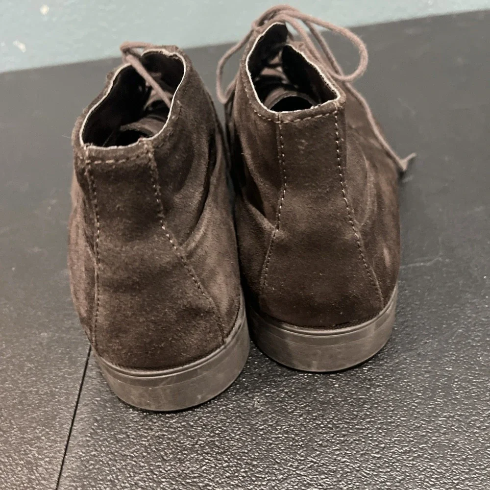 Calvin Klein Chukka Mens 9.5 Brown Ellias‎ Suede Lace Up Square Toe Ankle Boots