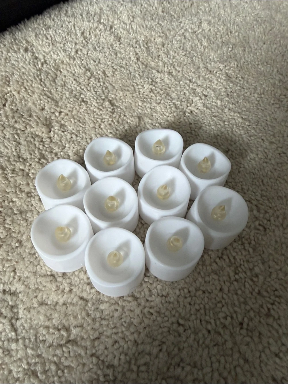 Battery Operated White LED Tea Light Candles - Pack of 10