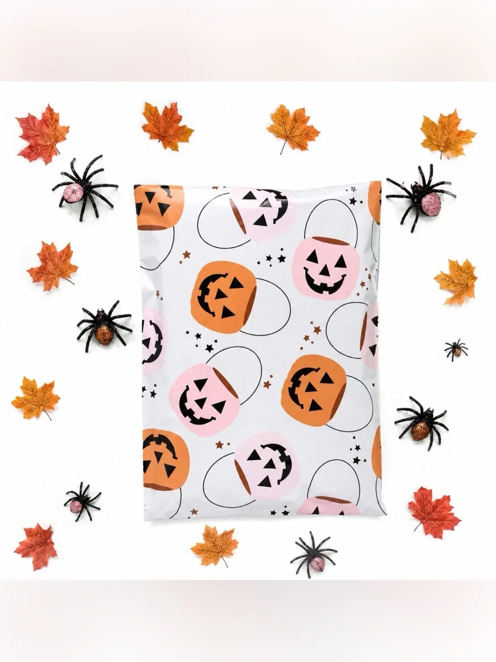 30 6” x 9” Trick or Treat Smiling Pumpkin Pails Halloween Poly Mailers