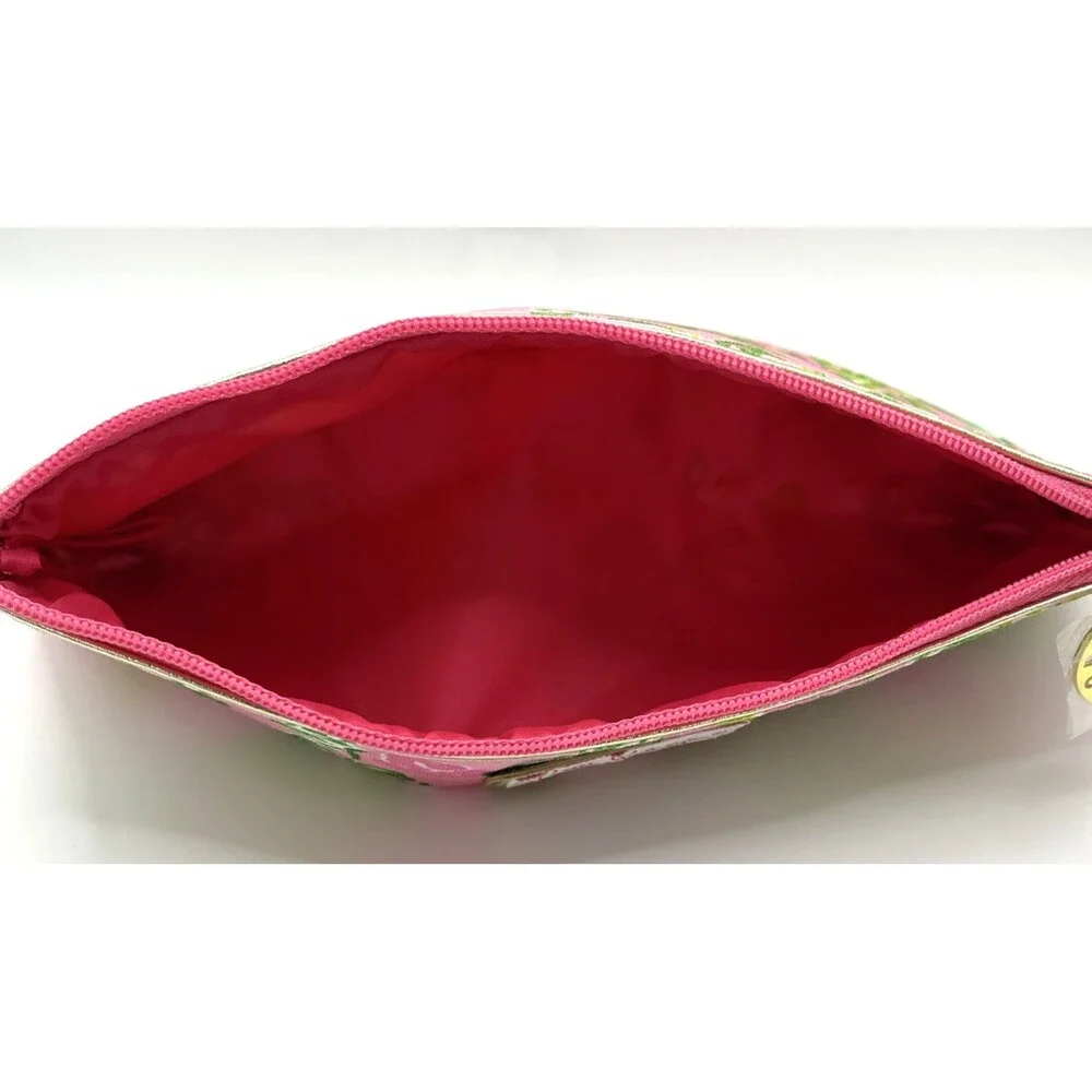 Lilly Pulitzer For Estee Lauder Makeup Bag Pink Tiger Flower Cosmetic Travel