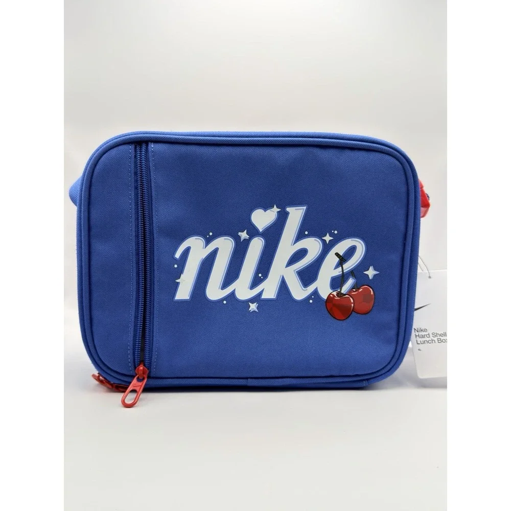 Nike Kids Cherry Hearts Futura Fuel Pack Lunch Box Bag Blue Insulated Hard Shell