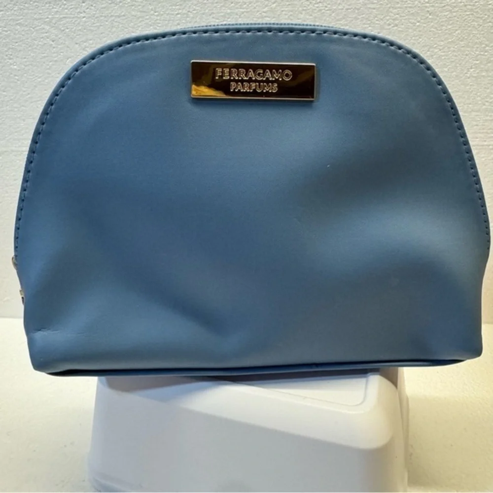 Salvatore Ferragamo‎ 💄 Parfums Turkish Makeup/Toiletry/ Amenity Bag- Blue NWOT