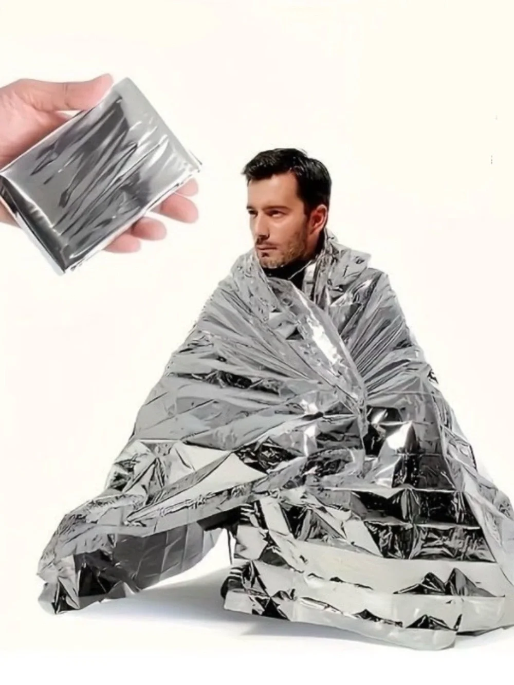 💞 New 55”x82” Silver & Gold Reflective Emergency Mylar Survival Blanket